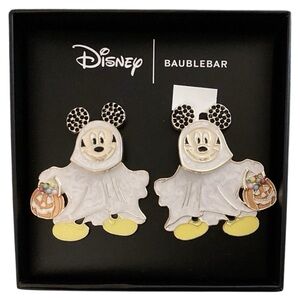 Disney nwt BaubleBar Mickey Mouse Ghost Earrings in White and Black